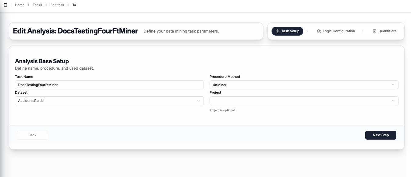 4ft-Miner Step 1 - Task Setup