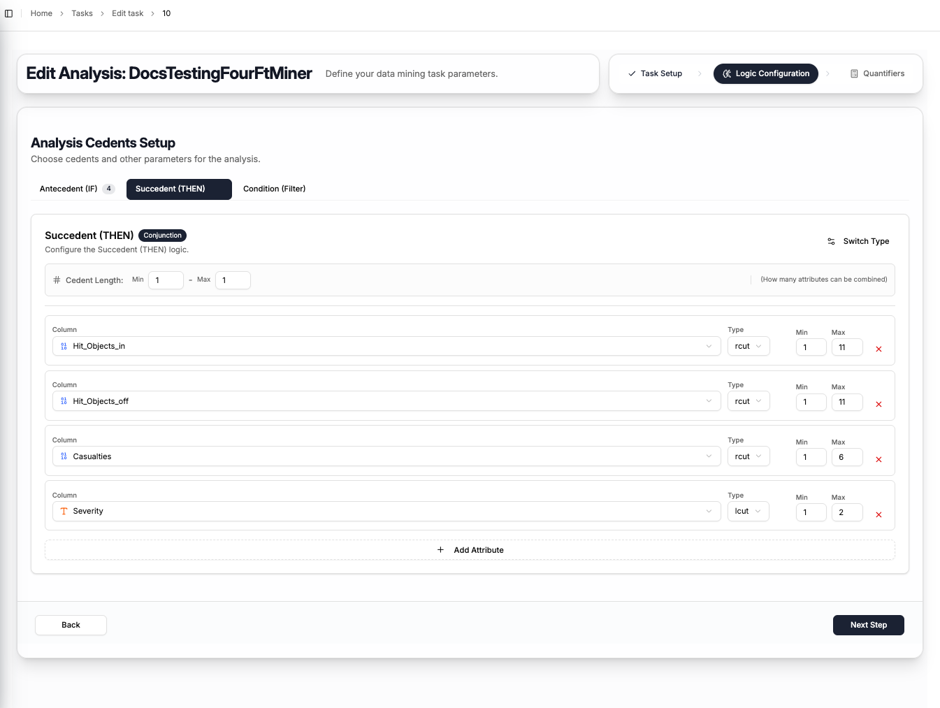 4ft-Miner Step 2 - Succedent