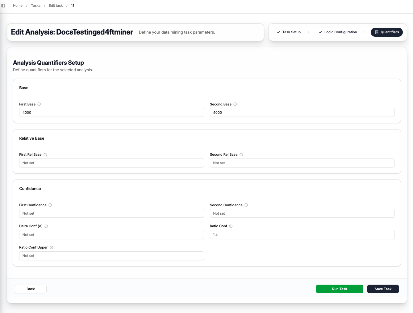 SD4ft-Miner Step 3 - Quantifiers