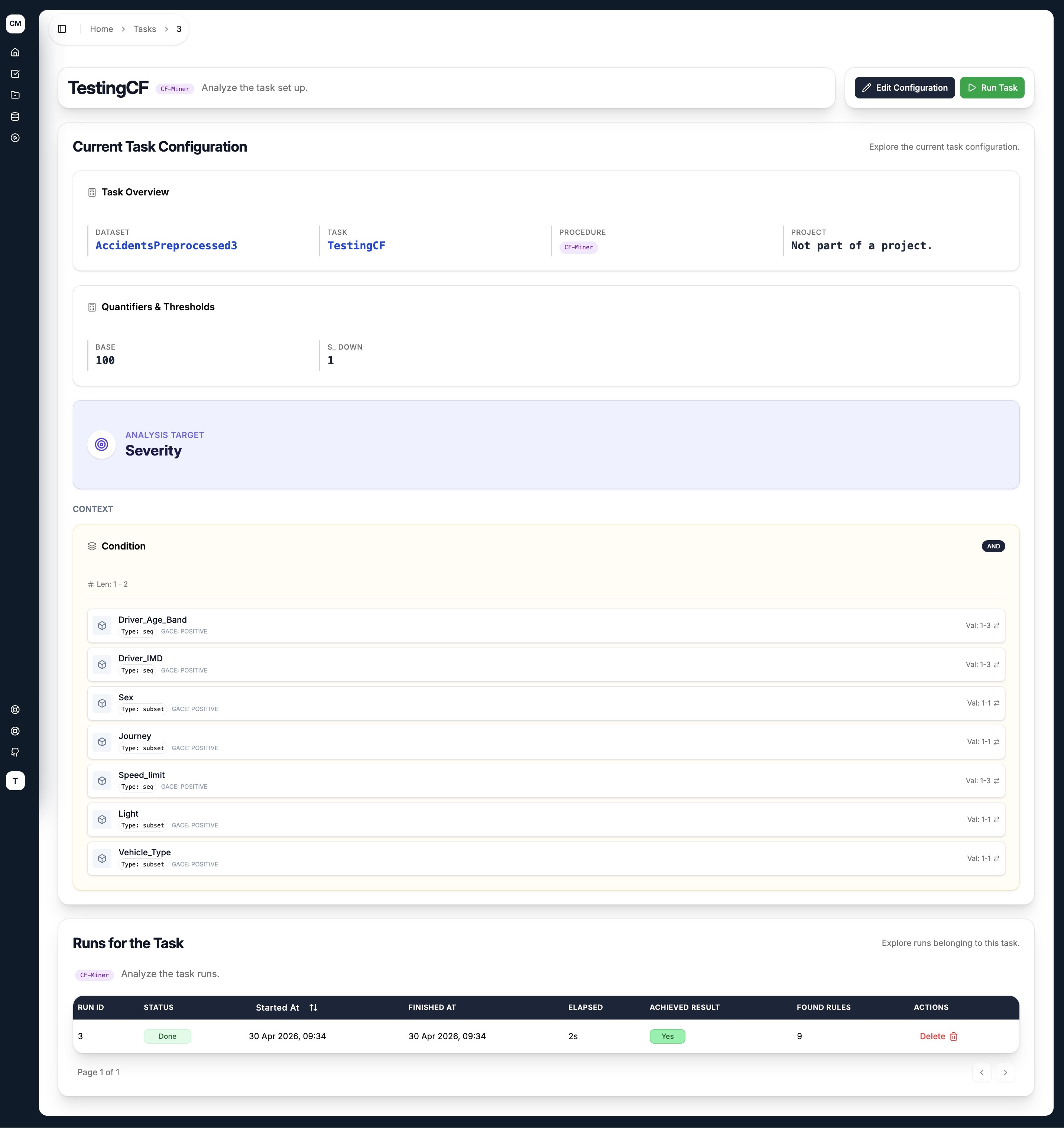 CF-Miner task detail