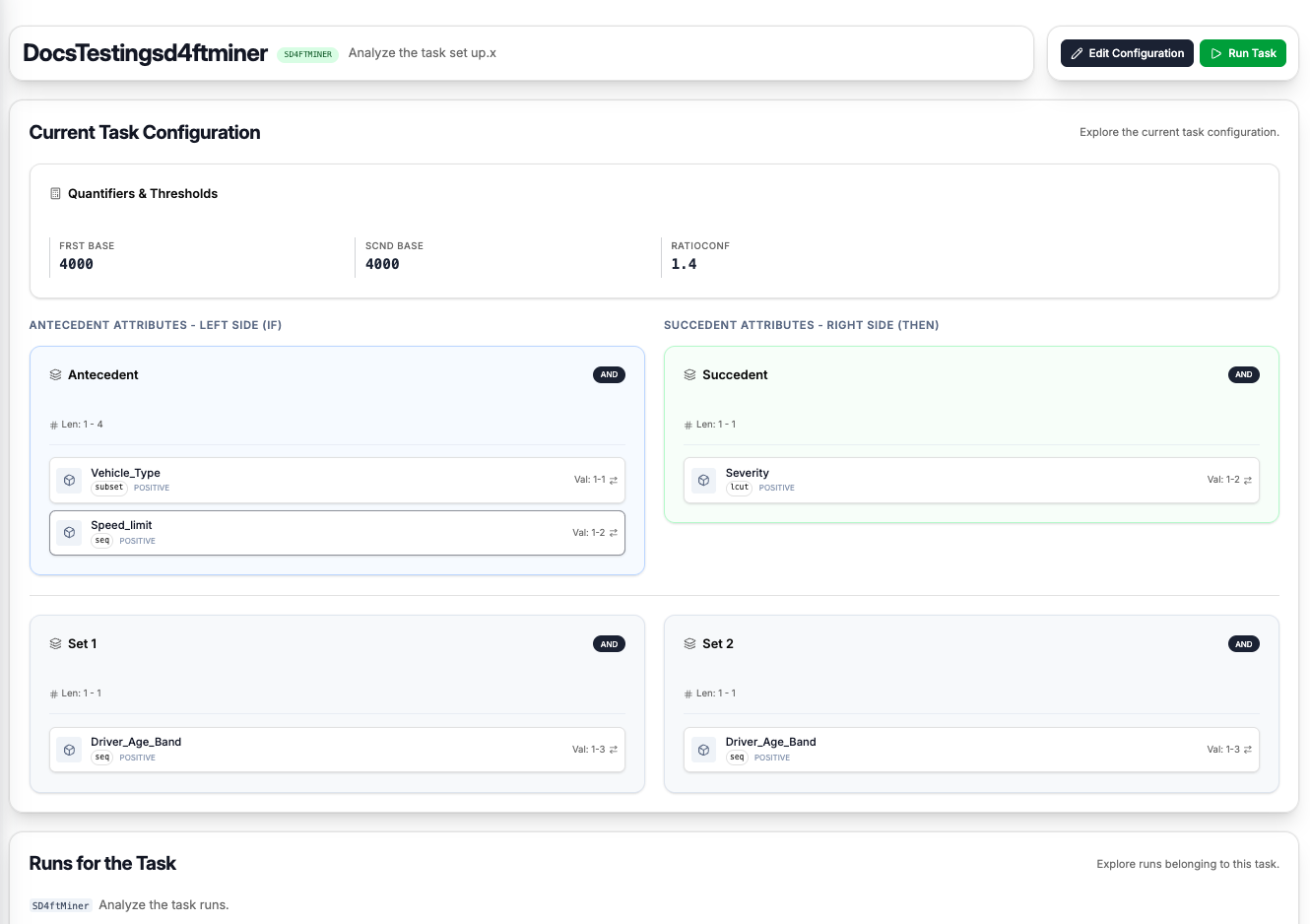 SD4ft-Miner task detail